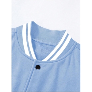 Nueva llegada 2025 nuevo color sólido con manga corta chaqueta Versity para hombres y gran oferta nueva chaqueta Versity Lisa para la venta - Product Image 4