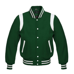 Varsity Jacket Classic Wool Leather Unisex Casual Wear Varsity Bomber Ligero Algodón Acanalado College Fashion Chaquetas para hombres - Product Image 3