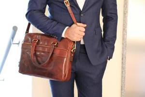 Bolso de viaje para ordenador portátil de moda para hombre con logotipo personalizado Popular, Funda de cuero de negocios de alta calidad, maletín, bolso de mano para hombre, 2017 - Product Image 5