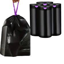 Large 13 39 55 Gallon Heavy Duty Drawstring Plastic Trash Bags 120 Liters Drawstring Garbage Bags Black - Product Image 5