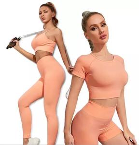 GAF-Conjunto de sujetador de cintura alta personalizado, ropa de entrenamiento, Yoga, gimnasio, Fitness, sin costuras, colores a la moda - Product Image 2