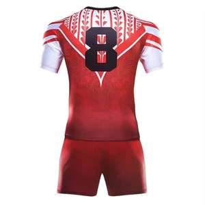 Tenues de rugby et de football pour hommes de haute qualité, logo personnalisé, respirantes, 100% polyester, ensembles ajustés en usine, très vendus - Product Image 3