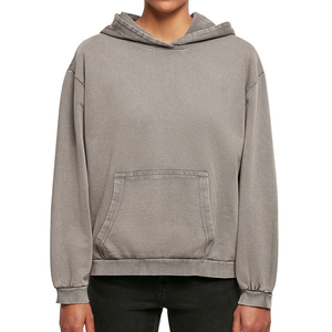 Top Quality Men Oversized Athleisure Fleece Lined Embroidered Hoodies Plaid Acid Wash Pullover Breathable Custom Size - Product Image 6