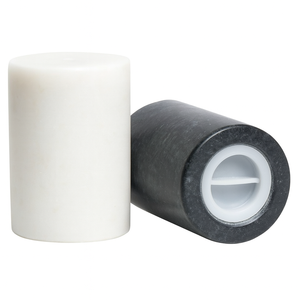 Juego de salero y pimentero de mármol bicolor, elaborado en piedra natural, diseño cilíndrico moderno, accesorio de lujo para cocina y comedor, de moda. - Product Image 2