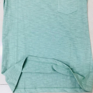 Camiseta Básica de Manga Corta para Mujer, Color Verde Azulado, Algodón, Corte Holgado Informal, con Bolsillo, Personalizable, OEM, ODM, Venta al Por Mayor - Product Image 6