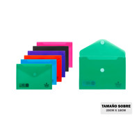Couleurs de base A5 P25 X 18cm Enveloppe Papeterie de bureau Logo personnalisé Sac de classement en plastique pour les tailles A6 et A4