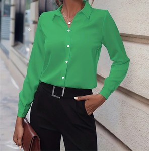 C Chemise tendance de haute qualité en gros Chemises décontractées à manches longues personnalisées Chemises pour femmes respirantes au design élégant - Product Image 3