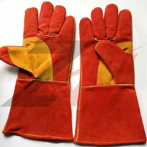 Gants de soudage TIG à l'argon en cuir de vachette, résistants à la chaleur, style hiver, décontractés et durables, en PU rouge avec impression par transfert thermique - Product Image 6