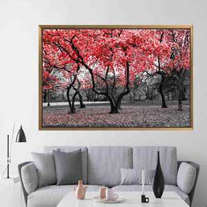 Personalized Red Canvas Gift: Elegant Tree Artwork <b>for</b> <b>Living</b> <b>Room</b>,1P:Gold <b>Framed</b> - Product Image 1