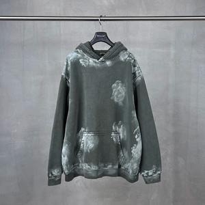 380 GSM Acid Washed Men's Oversized <b>Hoodie</b> Custom Logo Printed OEM <b>Black</b> Streetwear <b>Zipper</b> Hooded Sweatshirt - Product Image 3