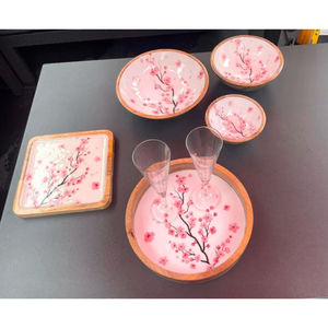 Hogar y utensilios de cocina Serverware Tazón de calidad superior Forma redonda Madera y Meena Cuencos para servir alimentos - Product Image 4