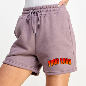 Pantalones cortos de algodón 100% de alta calidad para mujer, logotipo impreso DTF personalizado, peso pesado 400GSM, color sólido, cómodos pantalones cortos para mujer - Product Image 1