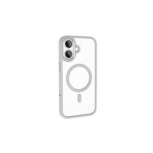 Coque en silicone gris titane chromé de luxe pour MagSafe pour Apple iPhone 16 Plus, design créatif, chargement sans fil, finition givrée 13 - Product Image 4
