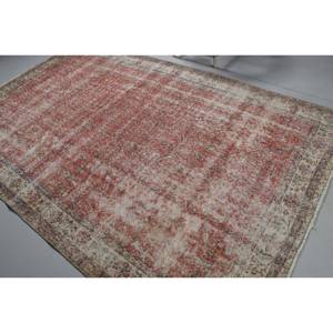 Grand tapis turc vintage de 6,2 x 9,6 pieds, tapis en laine marocaine rouge - Product Image 4