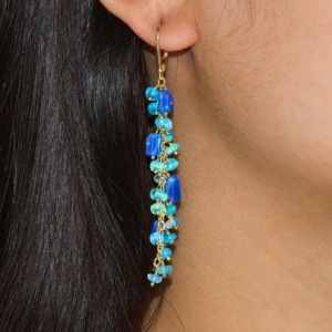 Pendientes Colgantes de Plata de Ley 925 con Ópalo Natural y Cuentas, Joyería de Piedra de Nacimiento, Diseño para Mujer, Regalo para Fiesta o Boda, 2 Gramos - Product Image 3