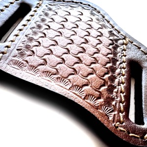 Hecho a mano al por mayor de calidad superior patrón panqueque estilo Funda de cuero para 4 ''plegable y 4 ''cuchillos de hoja fija - Product Image 5