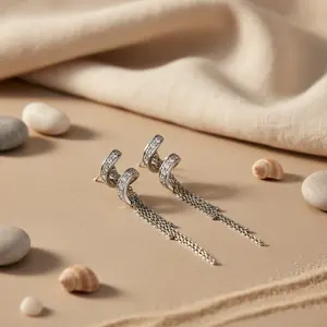 Pendientes Colgantes de Plata 925 para Mujer, Joyería Religiosa de Moda para Fiestas, Pendientes Colgantes de Cobre con Diamantes, Circonitas, Perlas y Mariposas - Product Image 1