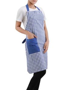 ผ้ากันเปื้อนผ้าฝ้ายย้อมเส้นด้าย100% ผ้ากันเปื้อนเอวสีเทาอาหารทำอาหารร้านตัดผมสวน BBQ PE LDPE PVC โพลีเอสเตอร์ - Product Image 3