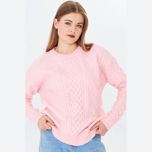Suéter de punto con cuello redondo para mujer, cálido, cómodo y elegante, suéter tejido con pelo, suéter estampado, servicio ODM/OEM - Product Image 1