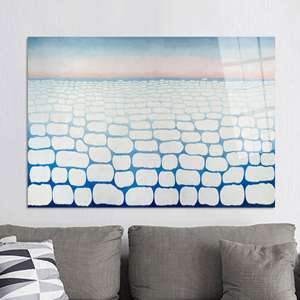 Impresión en Lienzo de Campo de Hielo Abstracto, Arte Decorativo Minimalista de Invierno, ARTE EN VIDRIO TEMPLADO - Product Image 1