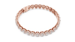 Pulsera de Tenis con Diamantes Cultivados en Laboratorio con Corte Radiante, Certificados por IGI, CVD/HPHT, de Lujo, en Oro Amarillo, Blanco o Rosa de 14 Quilates, Chapada en Rodio - Product Image 4