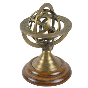 Globo combinado de Base completamente de madera, diseño de acabado pintado dorado completo, Decoración de mesa, globo de esfera modelo antiguo para interiores - Product Image 6