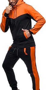 ชุดวอร์มมีซิปมีฮู้ดสำหรับผู้ชายชุดวอร์มสองชิ้นพร้อมกางเกงผ้าฟลีซผ้าฝ้าย100% สำหรับออกกำลังกาย - Product Image 4