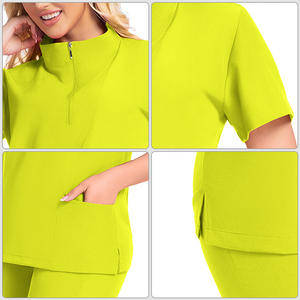 ชุดสครับสำหรับโรงพยาบาลสำหรับทุกเพศชุดสครับขัดผิวด้วยผ้าเนื้อละเอียดทางการแพทย์พยาบาลโรงพยาบาลพร้อมชุดขัดผิวแขนสั้นสำหรับผู้หญิง - Product Image 2