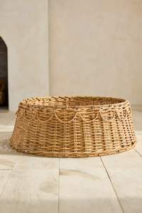 Handwoven 100% Rattan Christmas Tree Collar-Rustic Wicker Skirt Base Cover for Noel Tree Decor - Product Image 6
