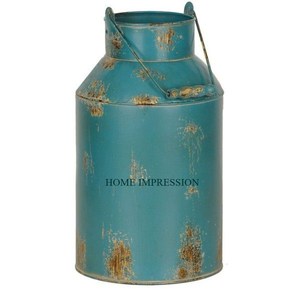 Caña de leche galvanizada y maceta de flores de metal Color dorado para maceta de flores decorativa para interiores y exteriores con mango medio redondo - Product Image 2