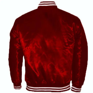 แจ็กเก็ตเบสบอลผ้าซาตินสำหรับผู้ชายเสื้อแจ็กเก็ตกันลมน้ำหนักเบาออกแบบได้ตามต้องการ - Product Image 6