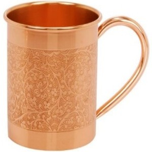 Tasse mule en cuivre pur 100% avec gravure turque élégante écologique nouveauté caractéristiques couvercle à poignée en laiton avec accessoire de paille - Product Image 3