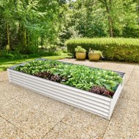 Grand bac à fleurs surélevé classique en métal pour extérieur, en acier inoxydable avec revêtement en poudre, couleur personnalisable, montage facile