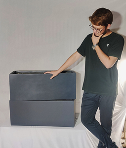 Pot de fleurs en fibre de verre FRP écologique de qualité supérieure, finition rustique classique, intérieur/extérieur, BONAMALI TIERRA pour jardin et usage domestique - Product Image 1