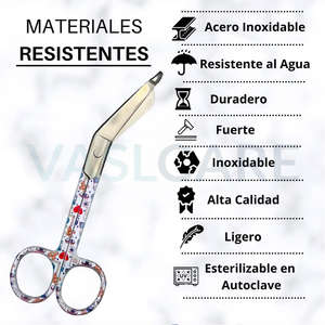 กรรไกรตัดผ้าพันแผลใช้สำหรับปฐมพยาบาลนักเรียนดีไซน์แบบทู่รูปแบบที่สวยงาม - Product Image 2