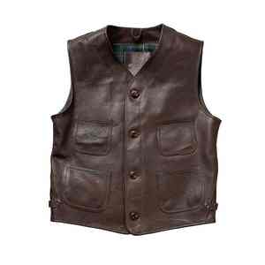 OEM Custom Latest Hot Selling Wholesale Price <b>Top</b> Quality <b>Warm</b> Breathable And Waterproof Sleeveless <b>Womens</b> Genuine Leather Vest - Product Image 5