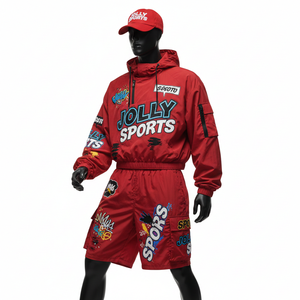 Conjunto de Pantalones Cortos Cortavientos de Poliéster Premium, Tejido Ligero Resistente al Agua, Conjunto de Pantalones Cortos Cortavientos con Estampado Personalizado para Hombre - Product Image 6