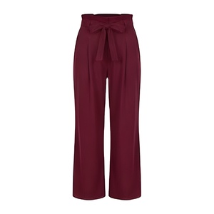 Pantalones de Trabajo Casuales de Negocios para Mujer, de Lona Transpirable de Secado Rápido, con Cierre de Cordón, Lisos, 100% Algodón, Cintura Media - Product Image 1