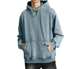Nueva venta al por mayor de encargo de alta calidad de los hombres de invierno Regular Fit poliéster/algodón de lana de peso pesado sudaderas con capucha Digital Streetwear Casual - Product Image 6