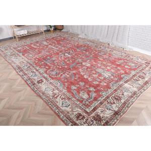 Alfombra Vintage, Alfombra de Pasillo de 0.7x12.8 pies, Alfombra de Lana Roja y Azul - Product Image 3