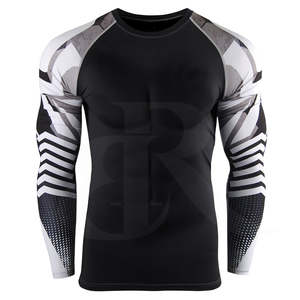 Compresión personalizada Rash Guard para hombres manga corta manga larga secado rápido transpirable protección Uv ropa deportiva al aire libre - Product Image 1