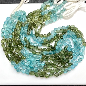 Haute Qualité Multi Apatite Plaine Pépite Forme Pierre Perles Lisse Inégale En Gros 5x6-6x7.5MM Perceuse Verticale Fabrication de Bijoux - Product Image 5