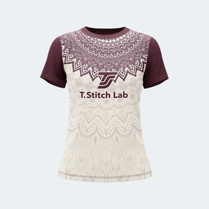 T-shirt pour femme à manches courtes, coupe classique, imprimé, respirant, prix abordable, nouvelle collection, motif tribal, service OEM, vente chaude - Product Image 4