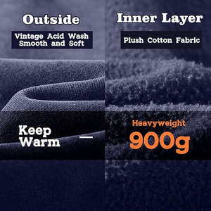 Moda Baggy Basic Hoodies Retro Pullover Oversized Hoodie Hombres Vintage 100% Algodón Con Capucha Hombre Hoodi Pullover Streetwear - Product Image 5