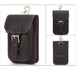 Riñonera de cuero de vaca grueso y genuino para hombre de la mejor calidad, riñonera, accesorios verticales Retro, funda para teléfono inteligente - Product Image 2