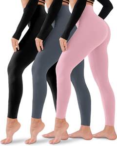 เลกกิ้งเอวสูงสำหรับผู้หญิง ผ้าเนื้อยืด สัมผัสนุ่ม ระบายอากาศได้ดี สวมใส่สบาย กระชับรูปร่าง ป้องกันการโป๊ยิ่ง ออกกำลังกาย โยคะ ฟิตเนส ใส่ได้ทุกวัน - Product Image 2