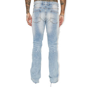 Jeans empilés pour hommes, jeans en denim de haute qualité, coupe ample, fermeture éclair, cargo, droit, noir, pour hommes - Product Image 5