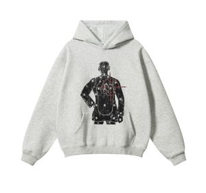 Sweat à capuche coupe-vent en polyester/coton personnalisé pour hommes, impression numérique, automne et hiver - Product Image 1