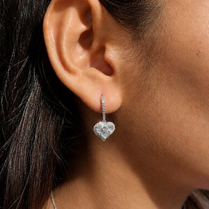 Boucles d'oreilles pendantes tendance en forme de cœur mosaïque - Product Image 1