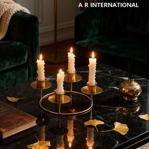 Hot Demand Small Decorative 4-Arm <b>Gold</b> Metal Wire Candlestick Holder Easter Valentines Day Christmas for Other Festivals Iron - Product Image 2
